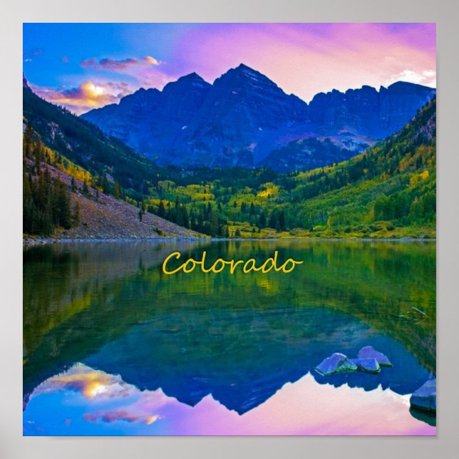 Colorado Rocky Mountains and Lake Poster (Front)