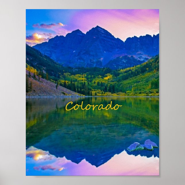 Colorado Rocky Mountains and Lake Poster (Front)