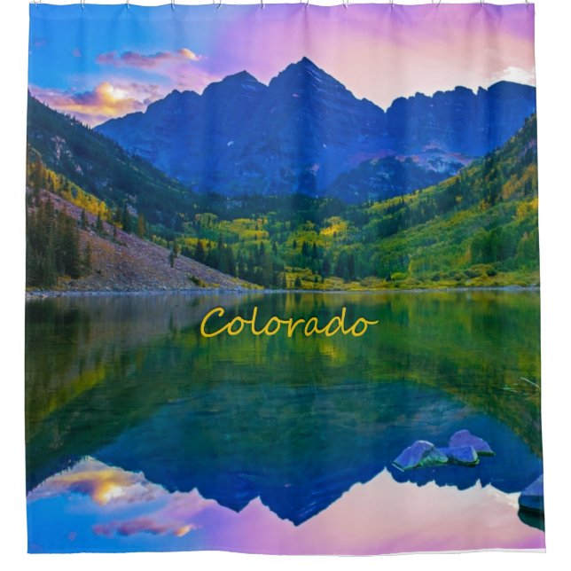 Colorado Rocky Mountains and Lake Shower Curtain (Front)