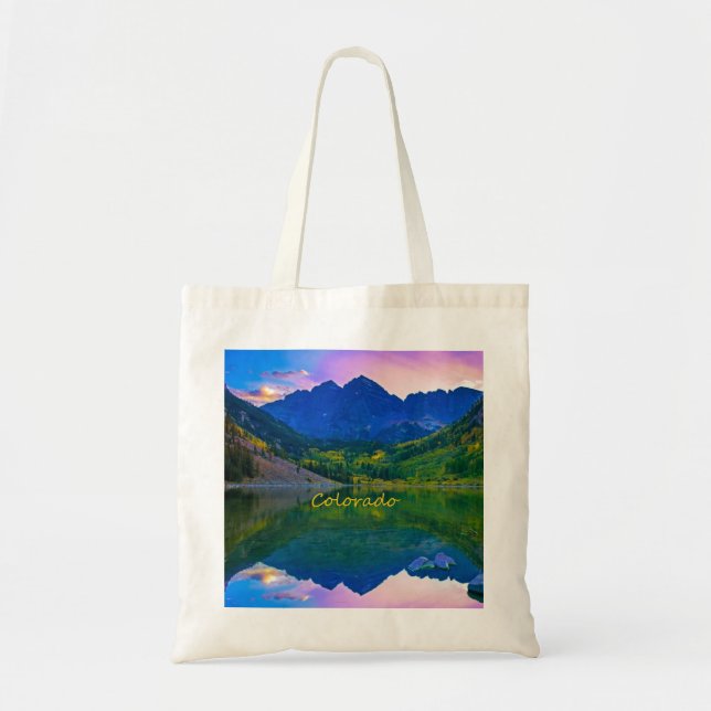 Colorado Rocky Mountains and Lake Tote Bag (Front)