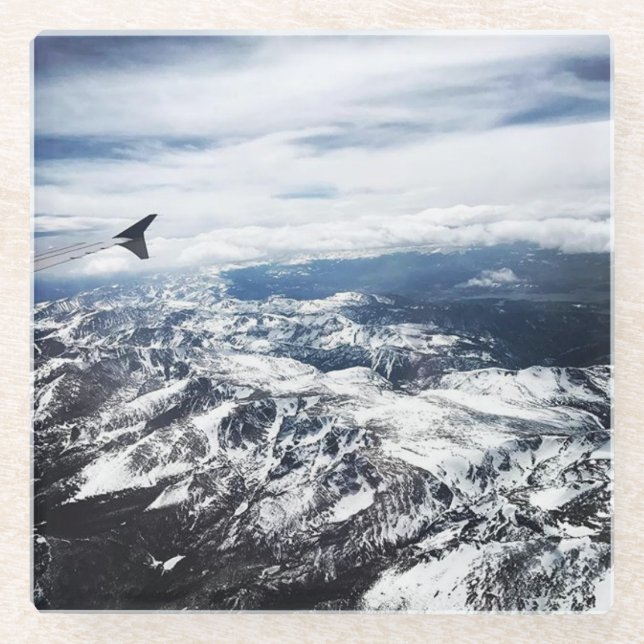 Colorado Rocky Mountains Glass Coaster (Front)