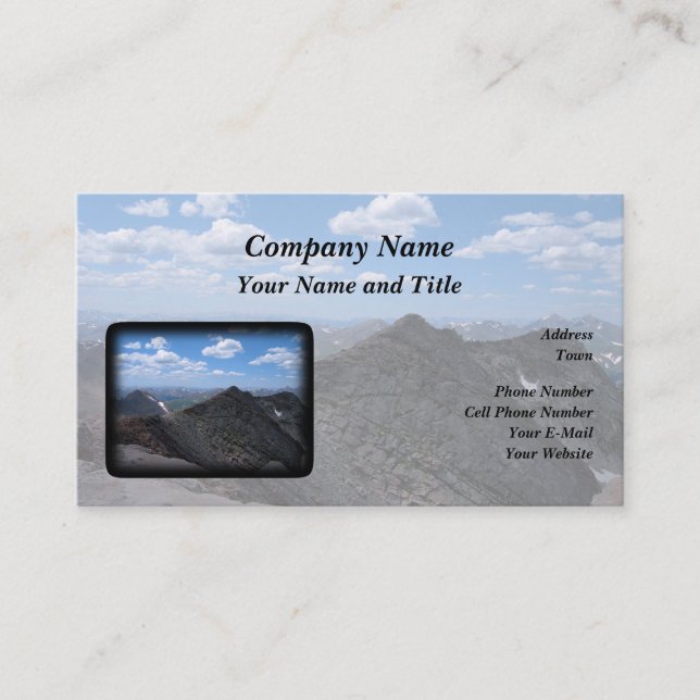 Colorado Rocky Mountains Moonscape Business Card (Front)