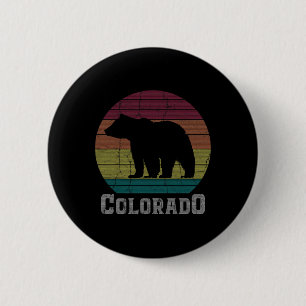 Colorado Rocky Mountains Retro Tee Skiing Camping 6 Cm Round Badge