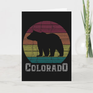 Colorado Rocky Mountains Retro Tee Skiing Camping Card