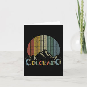 Colorado Rocky Mountains Retro Tee Skiing Camping Card