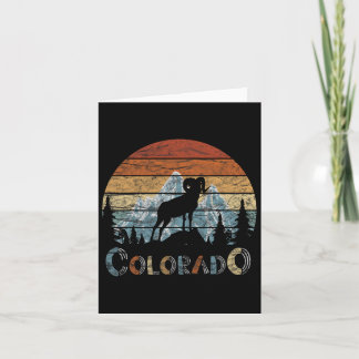 Colorado Rocky Mountains Retro Tee Skiing Camping  Card