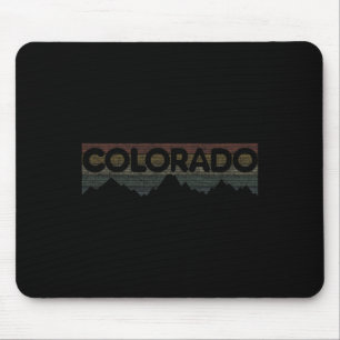 Colorado Rocky Mountains Retro Tee Skiing Camping Mouse Mat