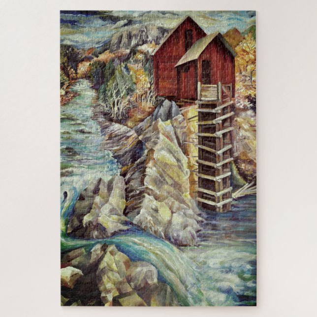 Colorado Rocky Mountains River Crystal Mill Jigsaw Puzzle (Vertical)