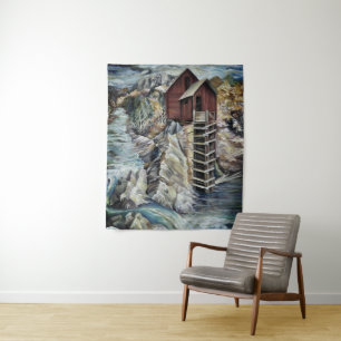 Colorado Rocky Mountains River Crystal Mill Tapestry