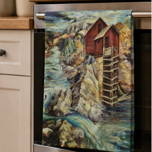 Colorado Rocky Mountains River Crystal Mill Tea Towel