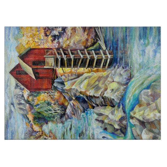 Colorado Rocky Mountains River Crystal Western Cutting Board (Front)