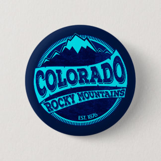 Colorado Rocky Mountains teal blue ink button