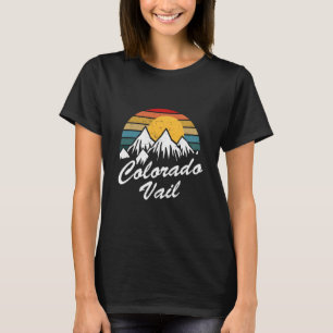 Colorado Rocky Mountains Vail Retro Sunset Vintage T-Shirt