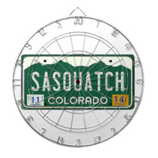 Colorado Sasquatch License Plate Dartboard