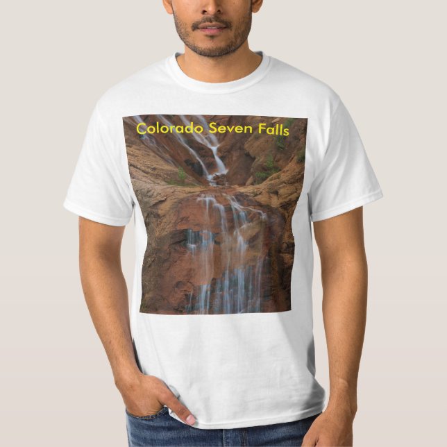 Colorado Seven Falls T-Shirt White Mens (Front)