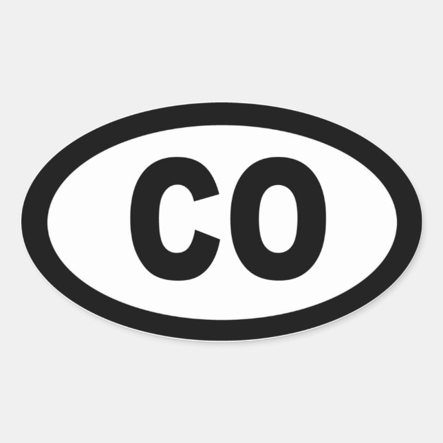 Colorado - sheet of 4 oval car stickers (Front)