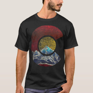 Colorado Shirt with Flag Themed Mountain