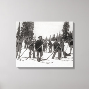 Colorado Skiers, 1910 Canvas Print