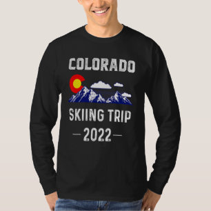 Colorado Skiing Trip 2022 Denver Map Flag Co Souve T-Shirt