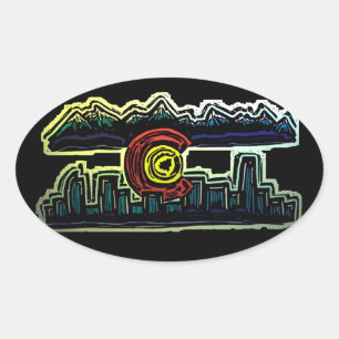 Colorado skyline fade stickers