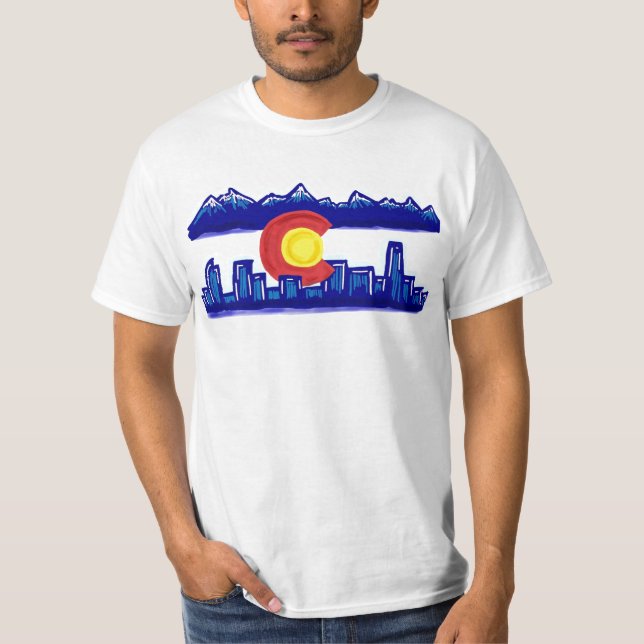 Colorado skyline guys value shirt (Front)