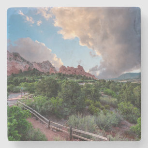 Colorado Sleeping Giant Sunrise Stone Coaster