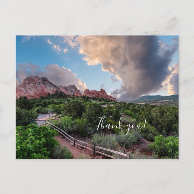 Colorado Sleeping Giant Sunrise Thank You Postcard (Front)