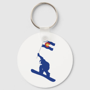 Colorado Snowboard Flag Key Ring
