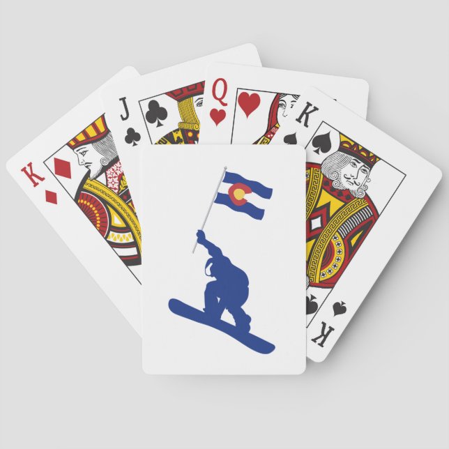 Colorado Snowboard Flag Playing Cards (Back)