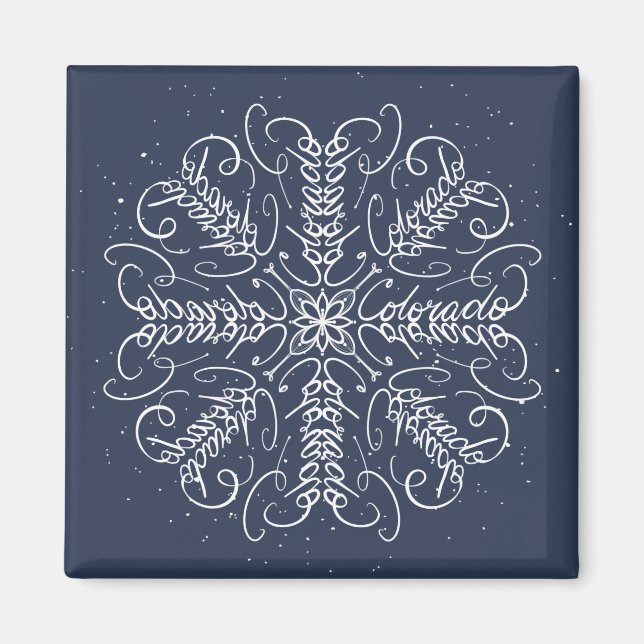 Colorado - Snowflake Word Art Magnet (Front)