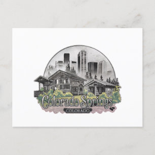 Colorado Springs City Colorado State USA Holiday Postcard