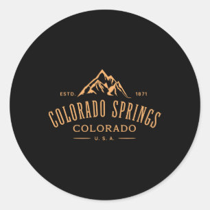 Colorado Springs Colorado Awesome Mountain Design Classic Round Sticker