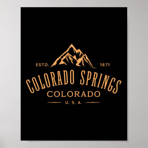 Colorado Springs Colorado Awesome Mountain Design Poster