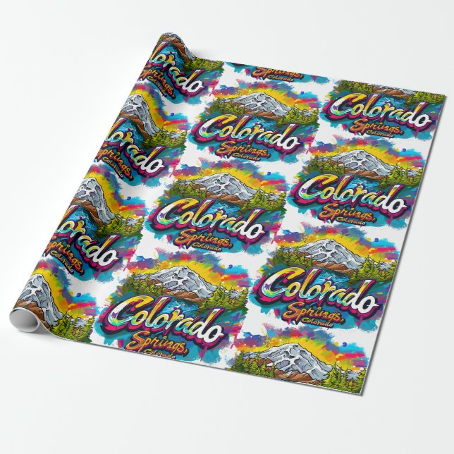 Colorado Springs, Colorado Pikes Peak Mountain Wrapping Paper (Unrolled)