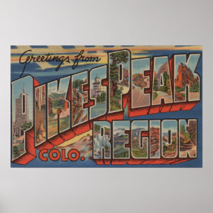 Colorado Springs, Colorado - Pikes Peak Poster