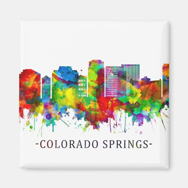 Colorado Springs Colorado Skyline Magnet (Front)