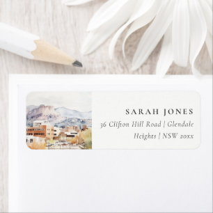 Colorado Springs, Colorado Watercolor Address