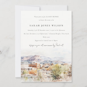 Colorado Springs, Colorado Watercolor Baby Shower Invitation