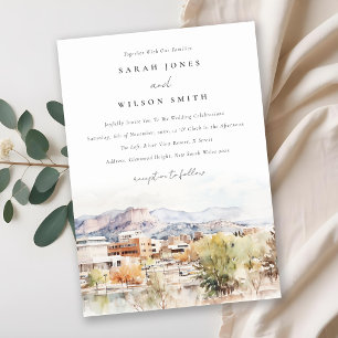 Colorado Springs, Colorado Watercolor Wedding Invitation