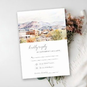 Colorado Springs, Colorado Watercolor Wedding RSVP Card