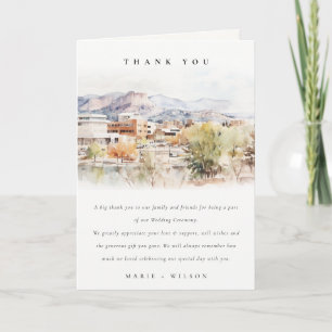 Colorado Springs, Colorado Watercolor Wedding Thank You Card