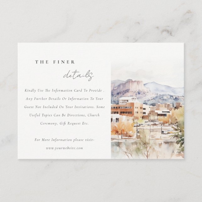 Colorado Springs, Colorado Wedding Details Enclosure Card (Front)
