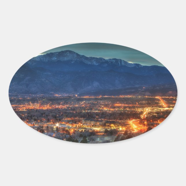 Colorado Springs Lights Oval Sticker (Front)