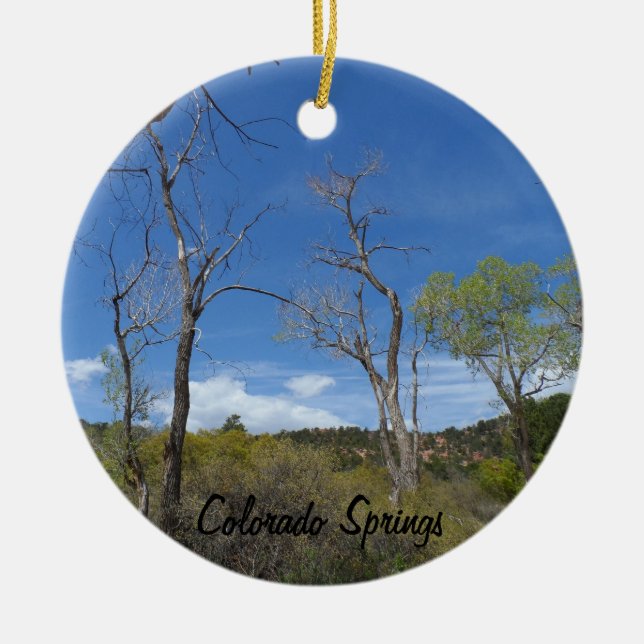 Colorado Springs Park Ceramic Tree Decoration (Front)