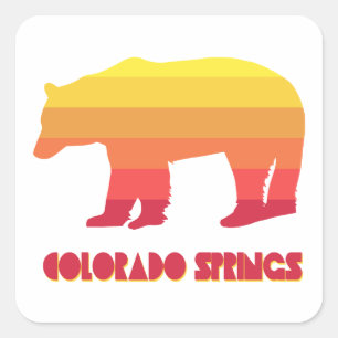 Colorado Springs Rainbow Bear Square Sticker