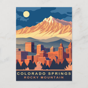 Colorado Springs, Rocky Mountains, Travel Postcard