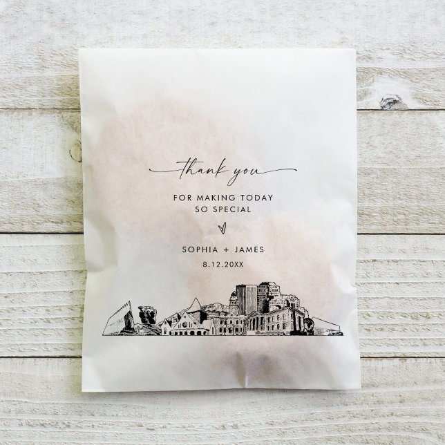 Colorado Springs Skyline Wedding Thank You  Favour Bags (Creator Uploaded)