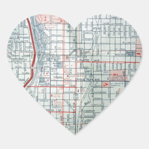 COLORADO SPRINGS Vintage Map Heart Sticker