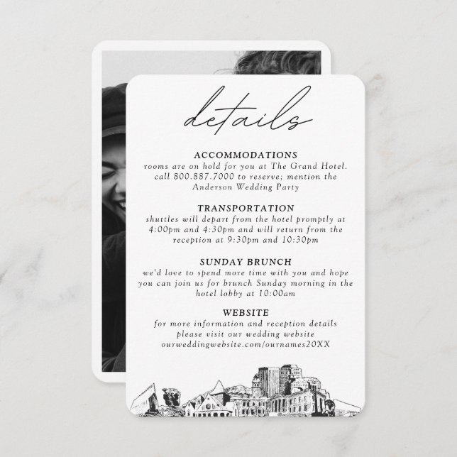 Colorado Springs Wedding Details Enclosure Card (Front/Back)