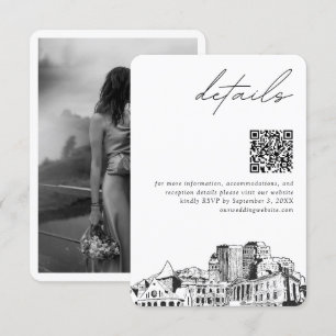 Colorado Springs Wedding Modern Details QR Code Enclosure Card